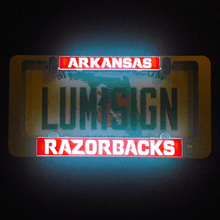 Load image into Gallery viewer, Arkansas-Razorbacks-LumiSign-Main-Night-Picture
