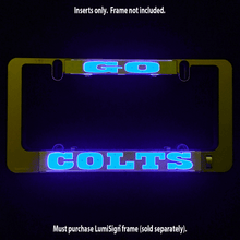 Load image into Gallery viewer, Go-Colts-LumiSign-Illuminated-License-Plate-Frame-Main-Black-Swatch
