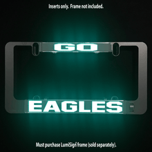 Load image into Gallery viewer, Go-Eagles-LumiSign-license-plate-frame-main-night-Swatch
