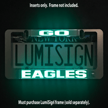 Load image into Gallery viewer, Go-Eagles-LumiSign-license-plate-frame-main-night-picture
