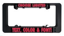 Load image into Gallery viewer, LumiSign-Black-Background-Choose-Lighted-Text-Color-and-Font-Plate-Picture-Amazon-Etsy-Black
