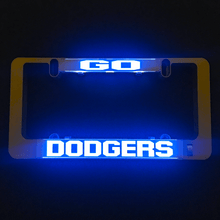 Load image into Gallery viewer, LumiSign-Go-Dodgers-Auto-Illuminated-License-Plate-Swatch
