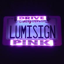 Load image into Gallery viewer, LumiSign-License-Plate-Tag-Drive-Pink-Charity-Main
